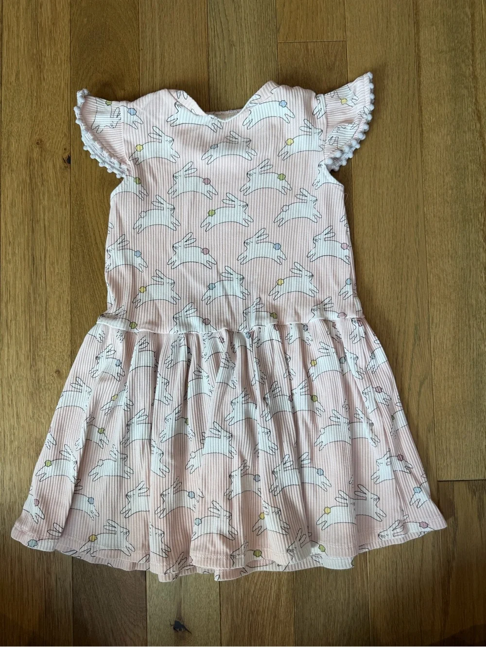 Mud Pie Girls Bunny Print Dress Pink 3T 🐰💗